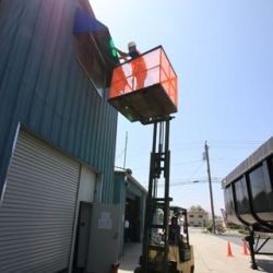 Forklift with Custom Safety Net